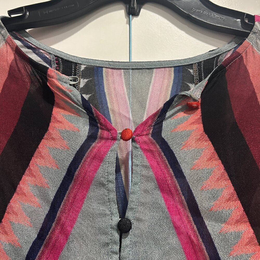 Anthropologie x Bl^nk London Miranda Peasant Geometric Blouse Women’s Size XS - Picture 7 of 8